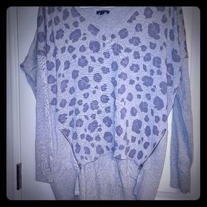 Express leopard print sweater with zippers